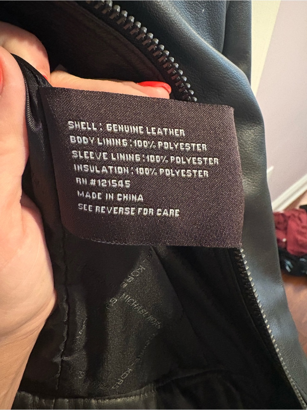 Michael Kors Genuine Leather Jacket - Picture 5 of 8